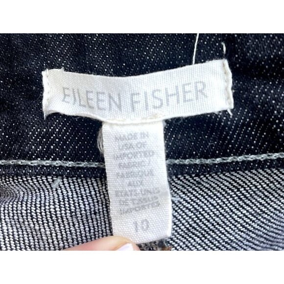 Eileen Fisher Womens Jeans Size 10 Black Stretch Mid-Rise Straight Leg Jean - Picture 7 of 8